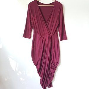 Elegant Burgundy Midi Dress